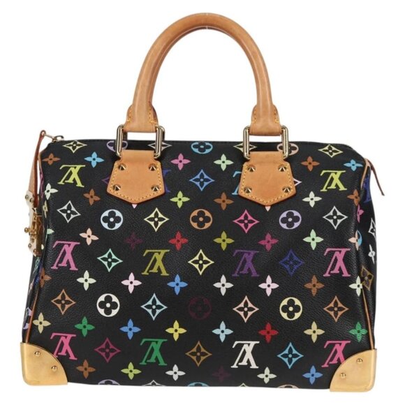 LOUIS VUITTON Monogram Multicolor Speedy 30 Hand Bag Black M92642 Auth yk18882V - Picture 2 of 16